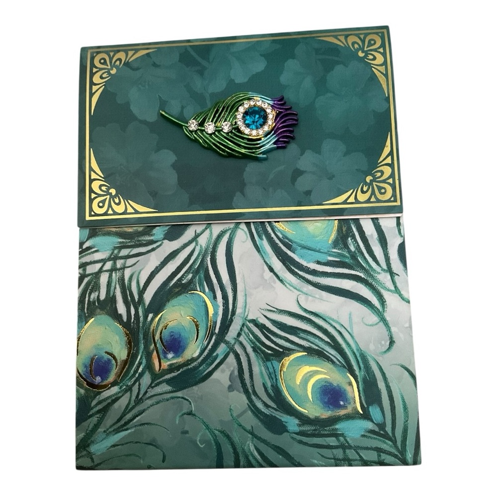 Punch Studio Emerald Peacock Brooch Notepad